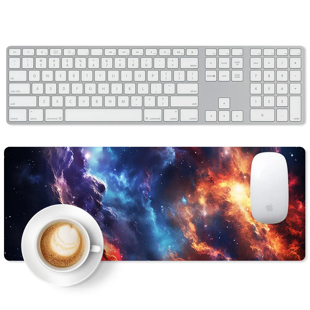 Large Gaming Mouse Pad Full Keyboard Laptop Computer Mouse Mat 31.5 X 11.8 Inches Waterproof Anti-Slip Neoprene Base for Home Office Geometric Design Summervibes