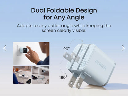Anker Smart Display Charger, USBC Charger with Smart Recognition, Built-In Care Mode, Compact with 180° Foldable Plug + Anker Portable Laptop Power Bank with Built-In Cables, 25,000Mah High-Capacity Battery, Fast Charging for 4 Devices Summervibes