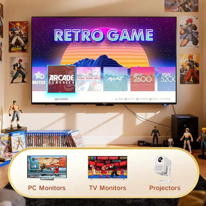 2026 Mass Games Retro Game Console NO PS2 with 40000+ Built-In Games 19 Emulators 2 Wireless Controllers HD Output & 128GB SD Card Perfect for Kids & Adults - Portable Gaming System
