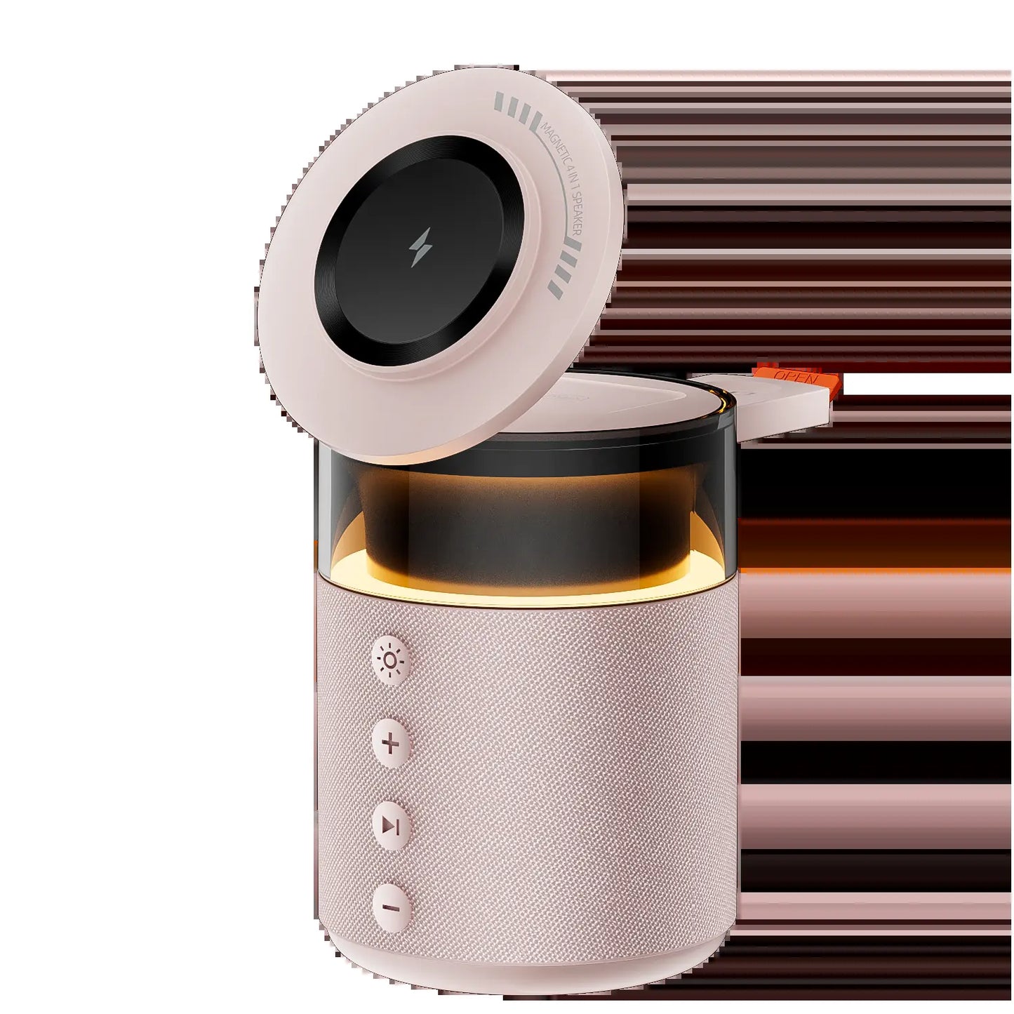 BLKE 5-In-1 Wireless Charging Station with Bluetooth Speaker Night Light 360° Stereo Sound Magsafe Fast Charger & Phone Stand 33W Adapter Included Compatible with Iphone 17/16/15/14/13 Series & Earbuds & Apple Watch Gift Mothersdaygift