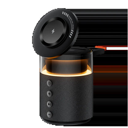 BLKE 5-In-1 Wireless Charging Station with Bluetooth Speaker Night Light 360° Stereo Sound Magsafe Fast Charger & Phone Stand 33W Adapter Included Compatible with Iphone 17/16/15/14/13 Series & Earbuds & Apple Watch Gift Mothersdaygift