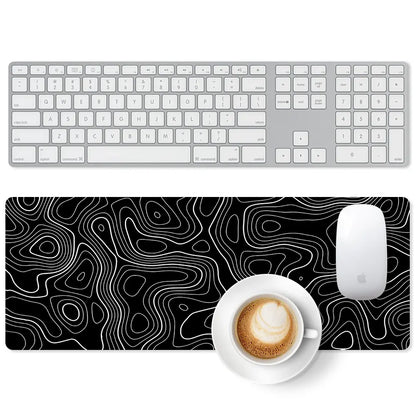 Large Gaming Mouse Pad Full Keyboard Laptop Computer Mouse Mat 31.5 X 11.8 Inches Waterproof Anti-Slip Neoprene Base for Home Office Geometric Design Summervibes
