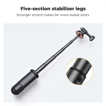 [K&F CONCEPT]MS03 13''/33Cm Action Camera Mounts Stick Desktop Stand (Small Size) for Gopro, Action,Camera Video Recording Tripod Stand, Cellphone Clip for Smartphone Live Streaming Vlog Phone Selfie