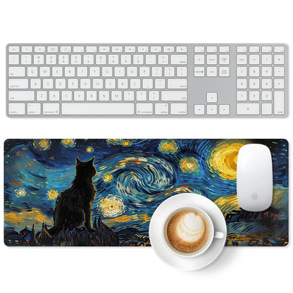 Large Gaming Mouse Pad Full Keyboard Laptop Computer Mouse Mat 31.5 X 11.8 Inches Waterproof Anti-Slip Neoprene Base for Home Office Geometric Design Summervibes
