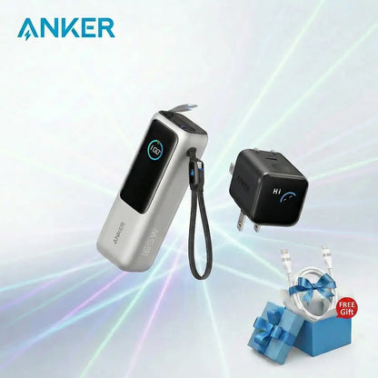 Anker Smart Display Charger, USBC Charger with Smart Recognition, Built-In Care Mode, Compact with 180° Foldable Plug + Anker Portable Laptop Power Bank with Built-In Cables, 25,000Mah High-Capacity Battery, Fast Charging for 4 Devices Summervibes