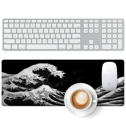 Large Gaming Mouse Pad Full Keyboard Laptop Computer Mouse Mat 31.5 X 11.8 Inches Waterproof Anti-Slip Neoprene Base for Home Office Geometric Design Summervibes