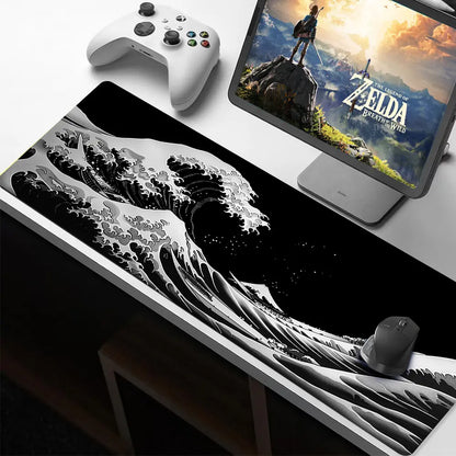 Large Gaming Mouse Pad Full Keyboard Laptop Computer Mouse Mat 31.5 X 11.8 Inches Waterproof Anti-Slip Neoprene Base for Home Office Geometric Design Summervibes