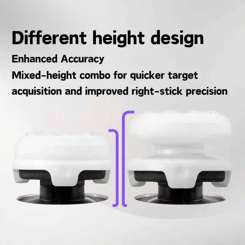 Professional Thumb Grips Joystick Cap Analog Stick Cover, Thumbsticks Grips for PS5/PS4, XBOX, 2 Thumbsticks - 1 High-Rise, 1 Mid-Rise Grips