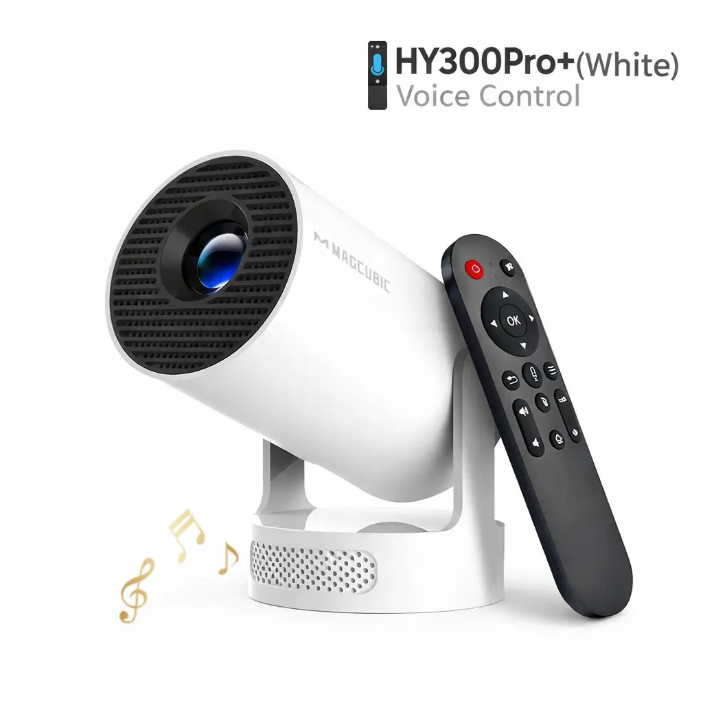 [US Warehouse] Magcubic Hy300Pro Projector 290ANSI Android 14.0 Dual Wifi6 8K 4K Decode Auto Keystone Correction Wireless BT5.4 130"Screen 1280*720P Built-In Speaker Allwinner H726 180° Rotatable Mini Portable Home Cinema Outdoor Audio Summervibes Gift
