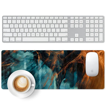Large Gaming Mouse Pad Full Keyboard Laptop Computer Mouse Mat 31.5 X 11.8 Inches Waterproof Anti-Slip Neoprene Base for Home Office Geometric Design Summervibes