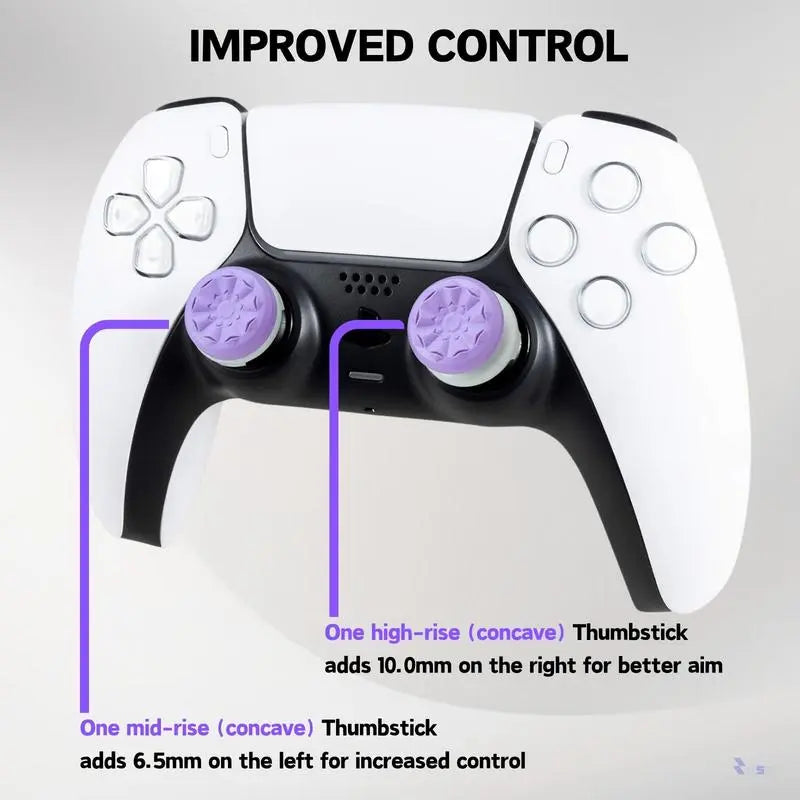 Professional Thumb Grips Joystick Cap Analog Stick Cover, Thumbsticks Grips for PS5/PS4, XBOX, 2 Thumbsticks - 1 High-Rise, 1 Mid-Rise Grips