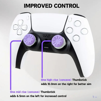 Professional Thumb Grips Joystick Cap Analog Stick Cover, Thumbsticks Grips for PS5/PS4, XBOX, 2 Thumbsticks - 1 High-Rise, 1 Mid-Rise Grips