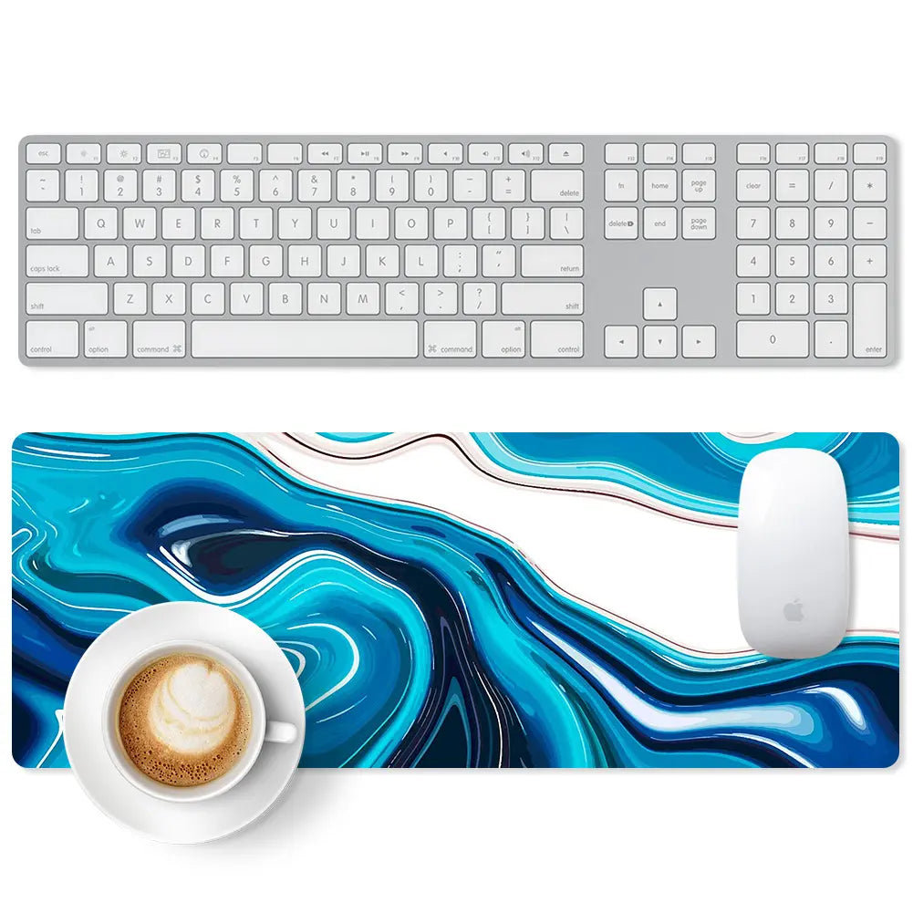 Large Gaming Mouse Pad Full Keyboard Laptop Computer Mouse Mat 31.5 X 11.8 Inches Waterproof Anti-Slip Neoprene Base for Home Office Geometric Design Summervibes
