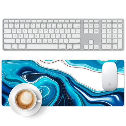 Large Gaming Mouse Pad Full Keyboard Laptop Computer Mouse Mat 31.5 X 11.8 Inches Waterproof Anti-Slip Neoprene Base for Home Office Geometric Design Summervibes