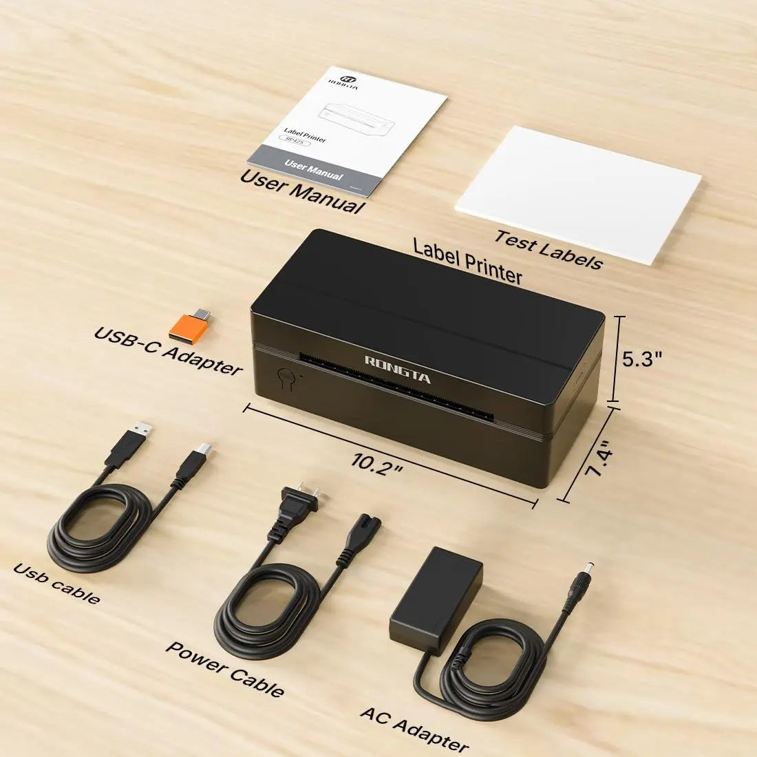 RT Shipping Label Printer, Bluetooth Wireless Thermal Label Printer, Compatible with Ios, Android, Windows, Mac, Chromebook, Widely Used for Etsy, Ebay, Shopify, USPS Printing Machine Outdoorfun