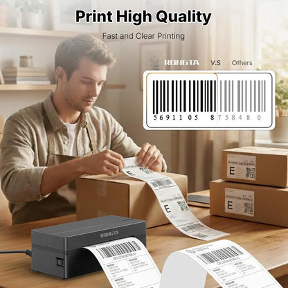 RT Shipping Label Printer, Bluetooth Wireless Thermal Label Printer, Compatible with Ios, Android, Windows, Mac, Chromebook, Widely Used for Etsy, Ebay, Shopify, USPS Printing Machine Outdoorfun