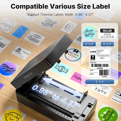 RT Shipping Label Printer, Bluetooth Wireless Thermal Label Printer, Compatible with Ios, Android, Windows, Mac, Chromebook, Widely Used for Etsy, Ebay, Shopify, USPS Printing Machine Outdoorfun