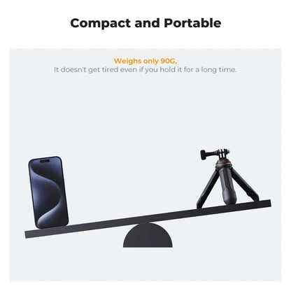 [K&F CONCEPT]MS03 13''/33Cm Action Camera Mounts Stick Desktop Stand (Small Size) for Gopro, Action,Camera Video Recording Tripod Stand, Cellphone Clip for Smartphone Live Streaming Vlog Phone Selfie