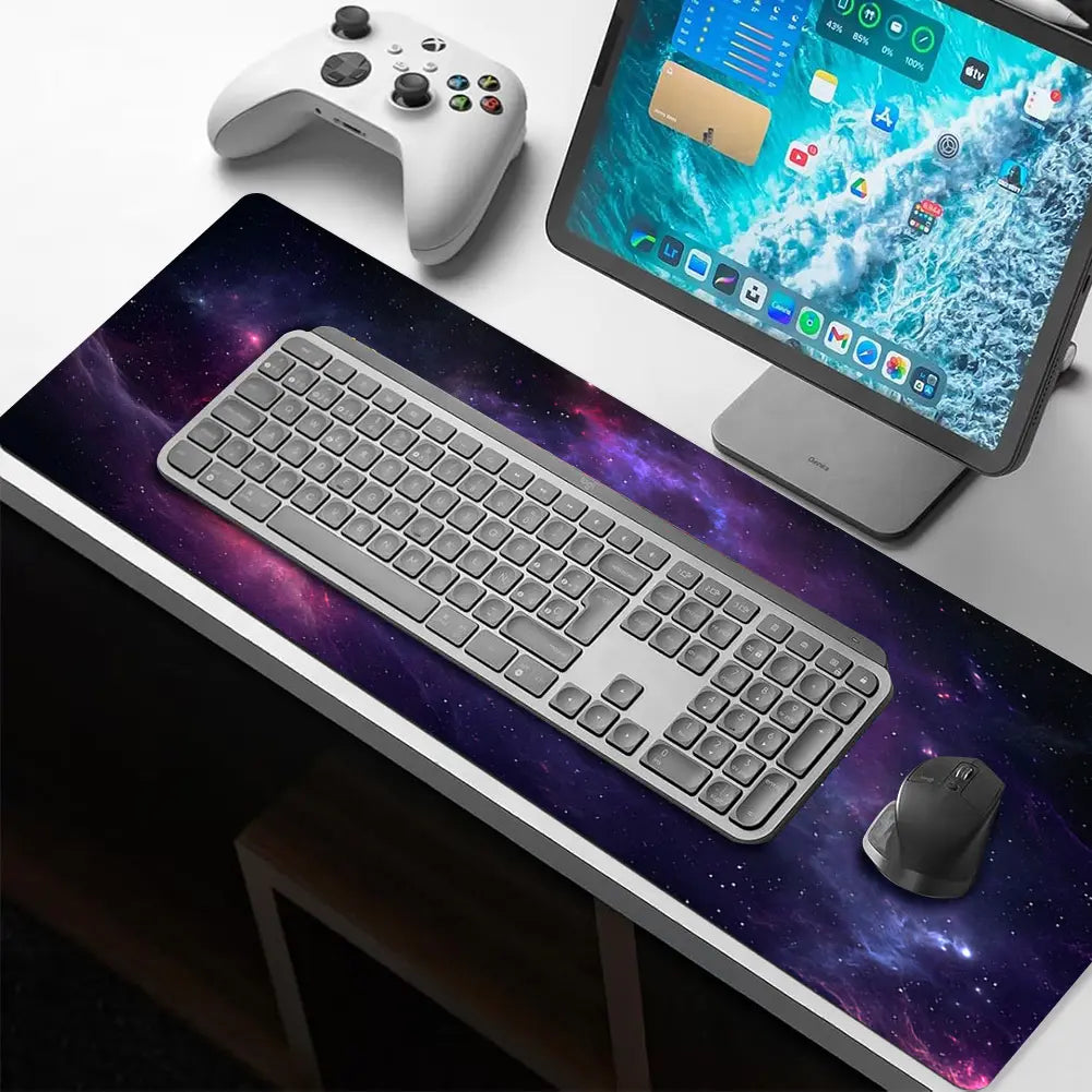 Large Gaming Mouse Pad Full Keyboard Laptop Computer Mouse Mat 31.5 X 11.8 Inches Waterproof Anti-Slip Neoprene Base for Home Office Geometric Design Summervibes