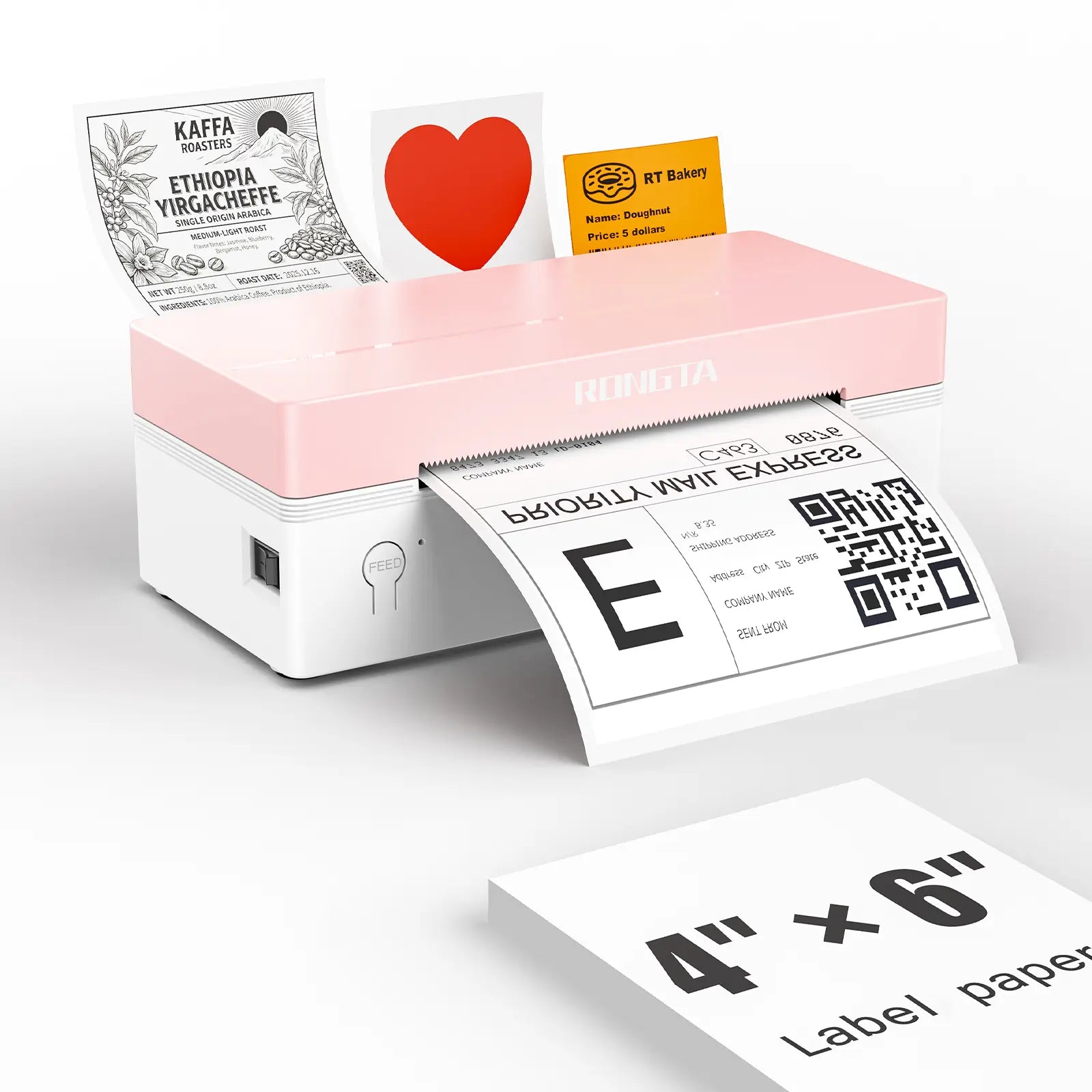 RT Shipping Label Printer, Bluetooth Wireless Thermal Label Printer, Compatible with Ios, Android, Windows, Mac, Chromebook, Widely Used for Etsy, Ebay, Shopify, USPS Printing Machine Outdoorfun