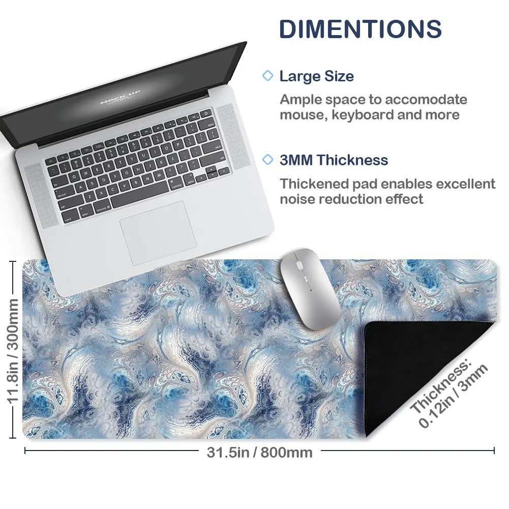 Large Gaming Mouse Pad Full Keyboard Laptop Computer Mouse Mat 31.5 X 11.8 Inches Waterproof Anti-Slip Neoprene Base for Home Office Geometric Design Summervibes