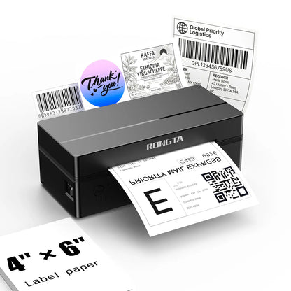 RT Shipping Label Printer, Bluetooth Wireless Thermal Label Printer, Compatible with Ios, Android, Windows, Mac, Chromebook, Widely Used for Etsy, Ebay, Shopify, USPS Printing Machine Outdoorfun