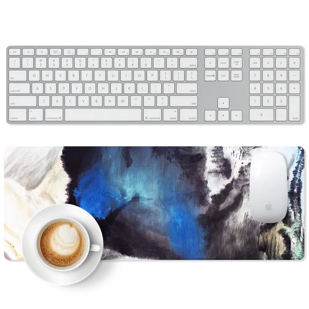 Large Gaming Mouse Pad Full Keyboard Laptop Computer Mouse Mat 31.5 X 11.8 Inches Waterproof Anti-Slip Neoprene Base for Home Office Geometric Design Summervibes