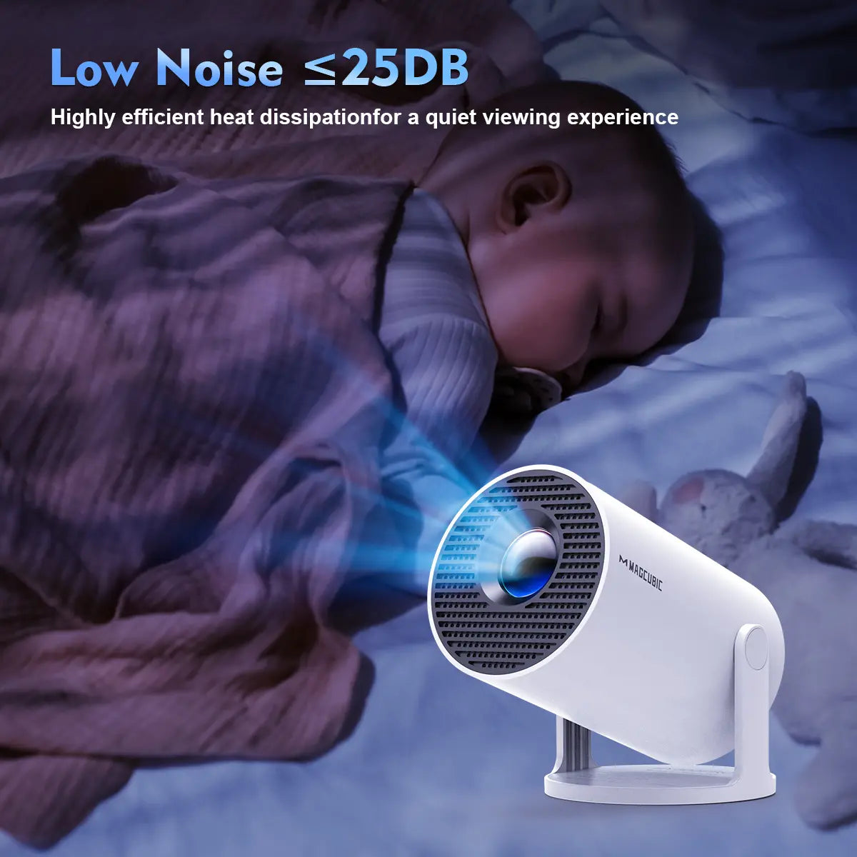 [US Warehouse] Magcubic Hy300Pro Projector 290ANSI Android 14.0 Dual Wifi6 8K 4K Decode Auto Keystone Correction Wireless BT5.4 130"Screen 1280*720P Built-In Speaker Allwinner H726 180° Rotatable Mini Portable Home Cinema Outdoor Audio Summervibes Gift