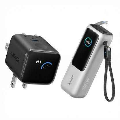 Anker Smart Display Charger, USBC Charger with Smart Recognition, Built-In Care Mode, Compact with 180° Foldable Plug + Anker Portable Laptop Power Bank with Built-In Cables, 25,000Mah High-Capacity Battery, Fast Charging for 4 Devices Summervibes